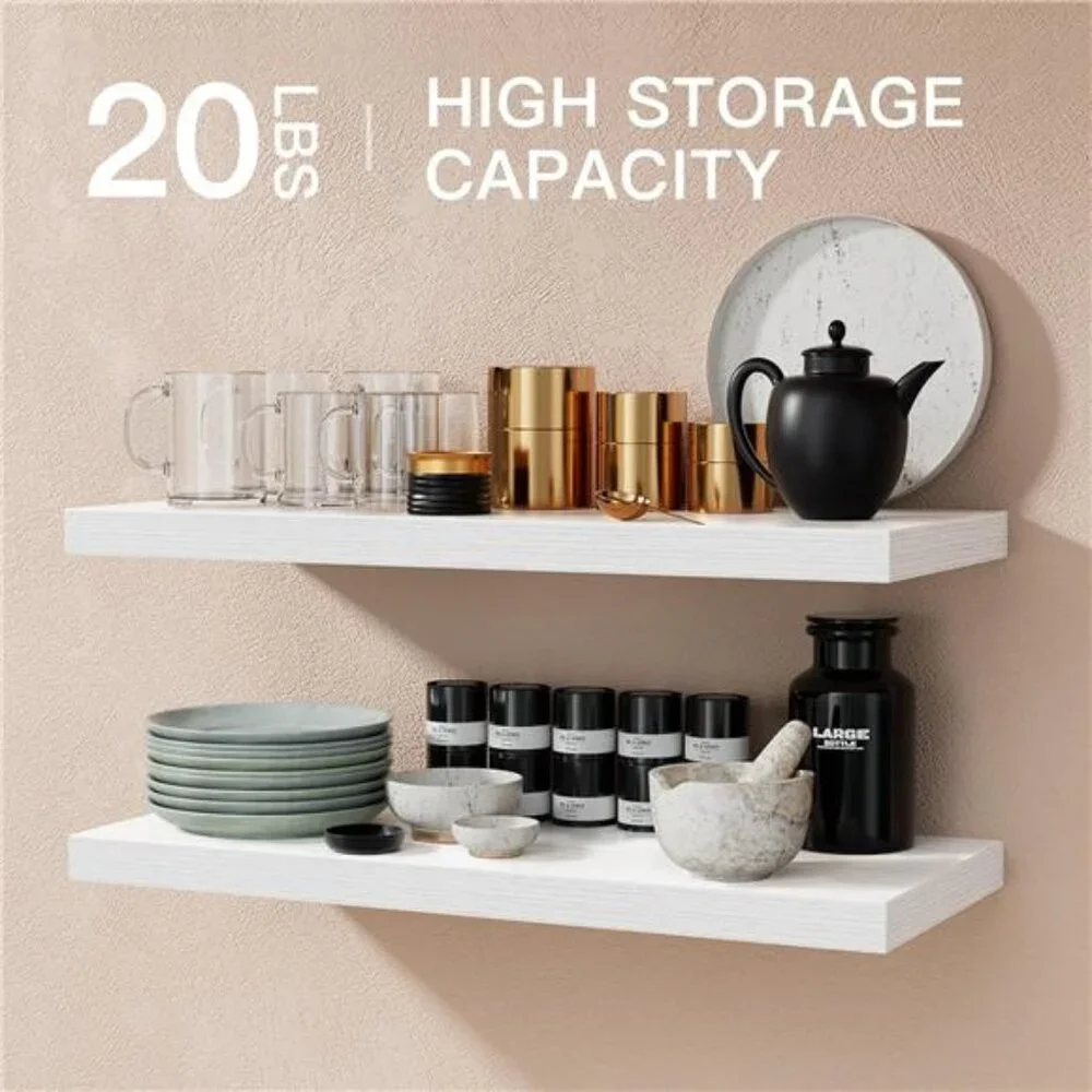 Floating Shelves Large, 24 x 7 Inch Wall Shelves for Bathroom, Bedroom, Kitchen
